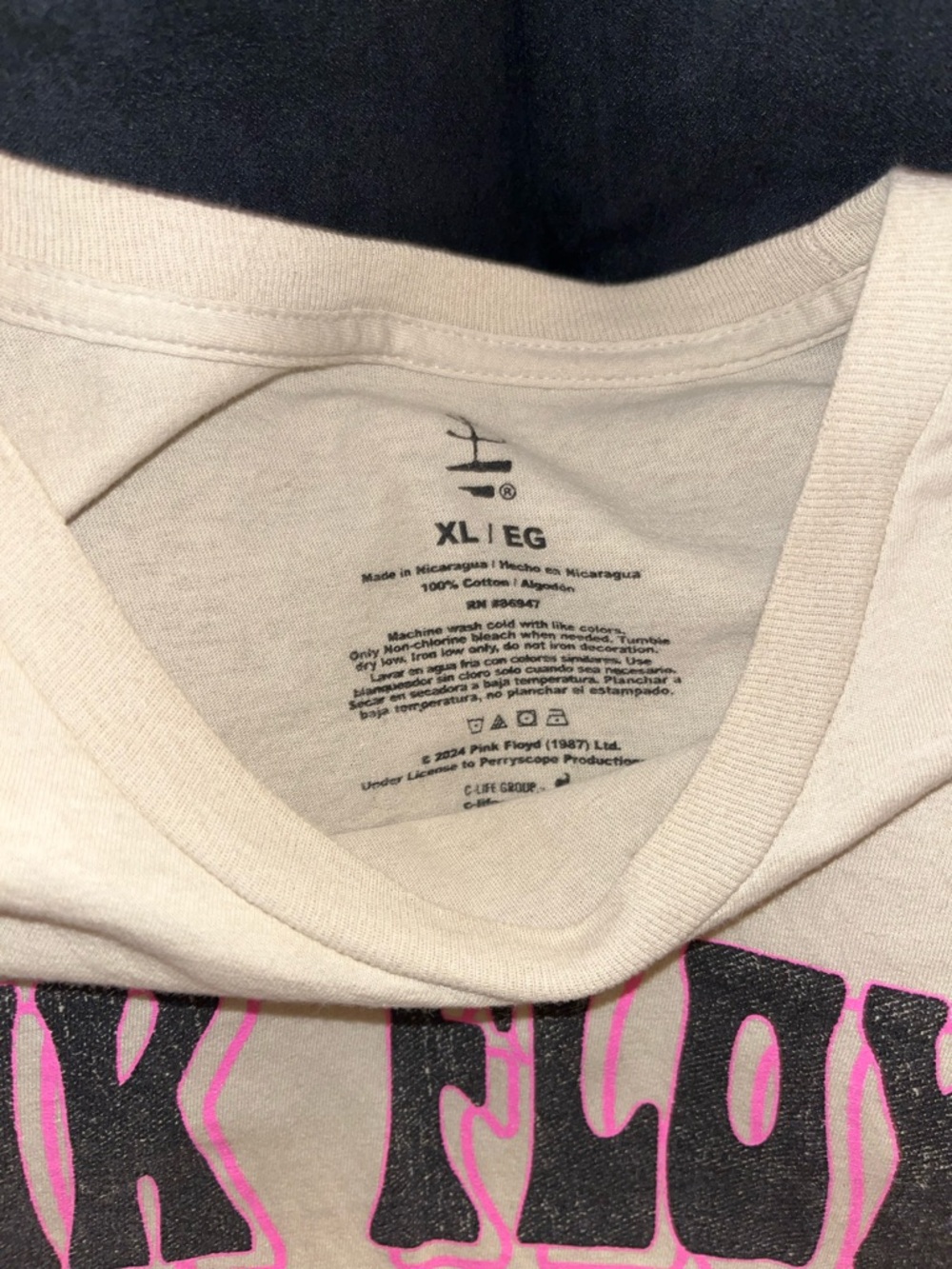 Pink Floyd Beige Tee with Black and Pink Graphic - Picture 3 of 3
